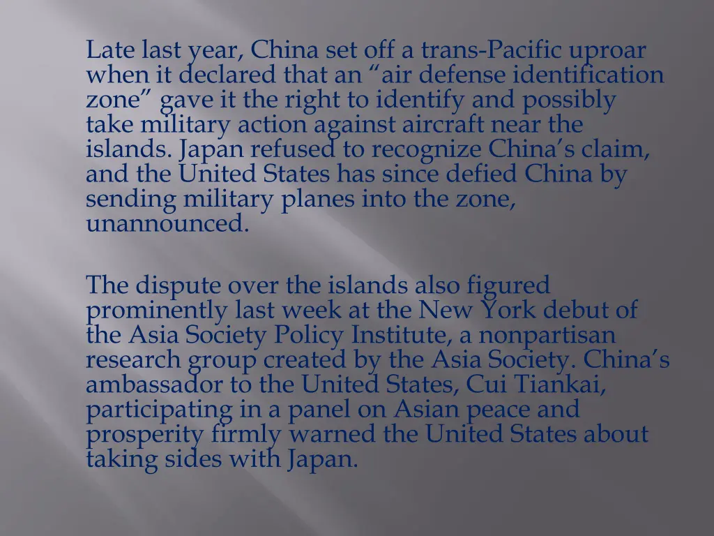 late last year china set off a trans pacific