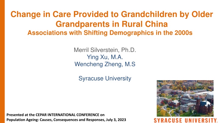 change in care provided to grandchildren by older