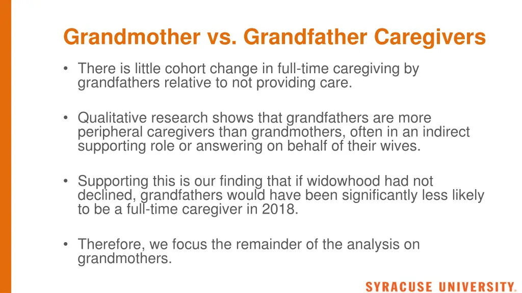 grandmother vs grandfather caregivers