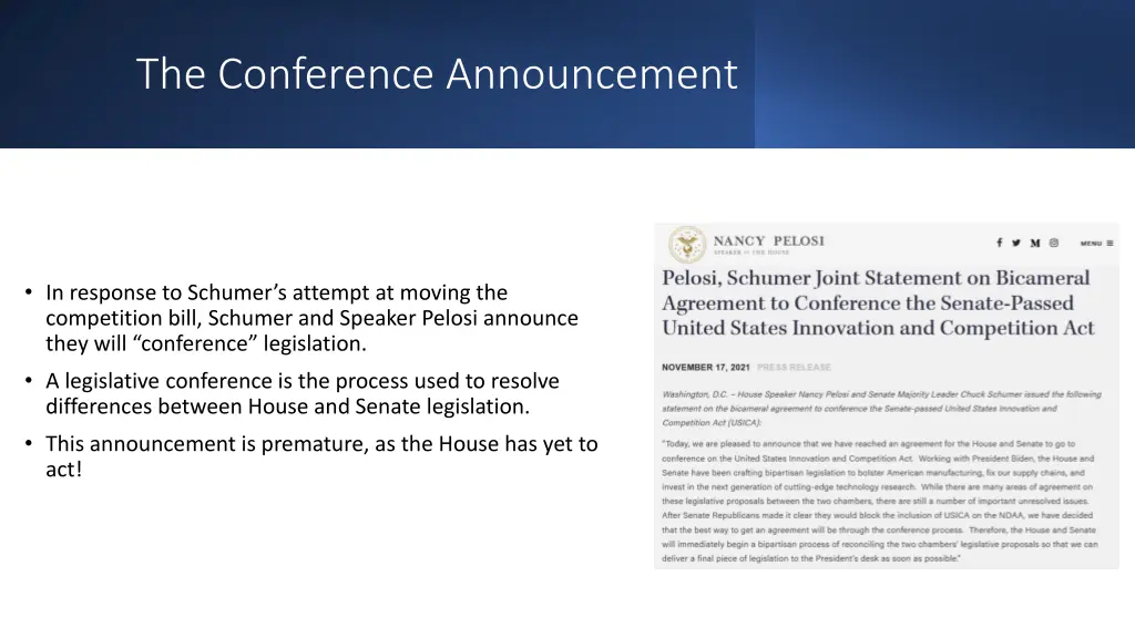 the conference announcement