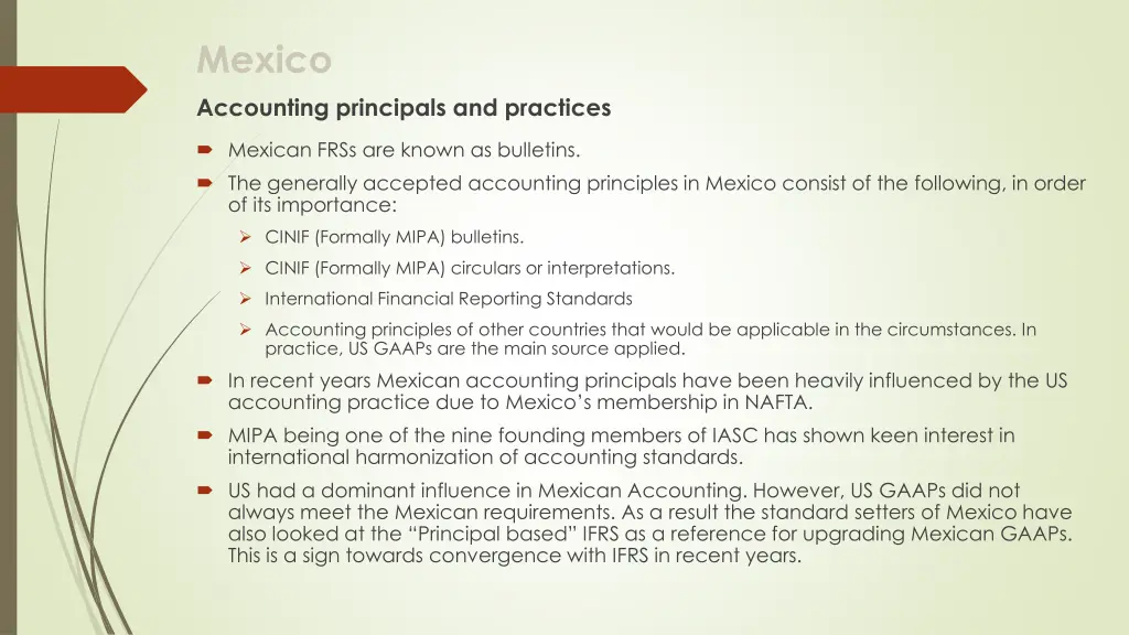 mexico accounting principals and practices