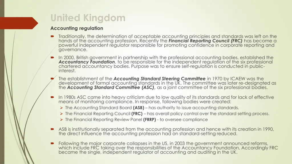 united kingdom accounting regulation