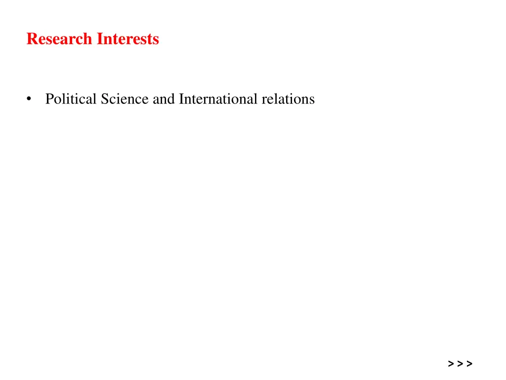 research interests