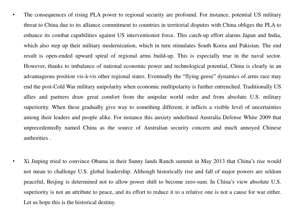 the consequences of rising pla power to regional