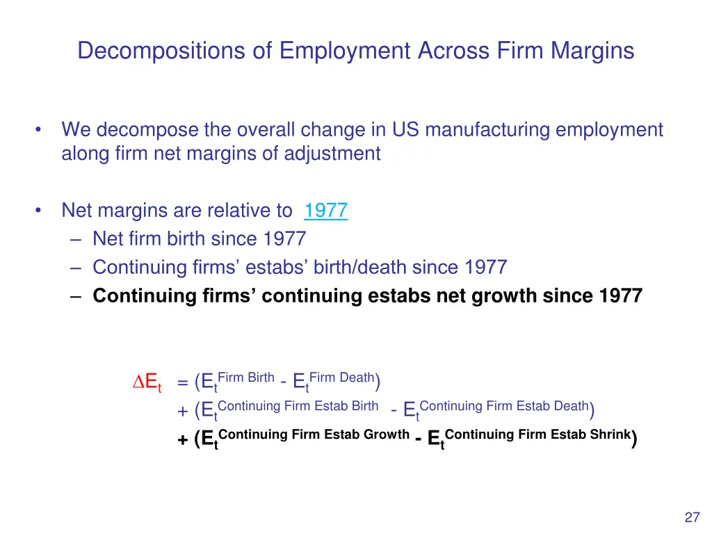 decompositions of employment across firm margins 2