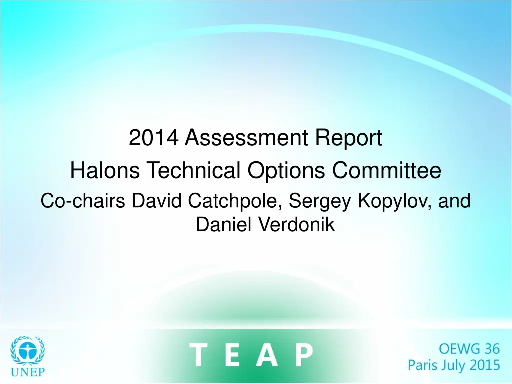 2014 assessment report halons technical options