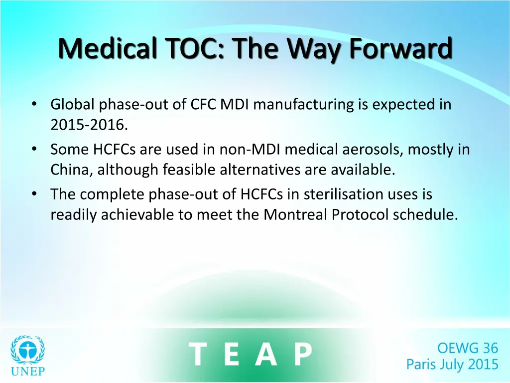 medical toc the way forward