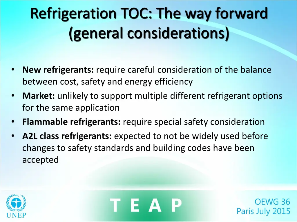 refrigeration toc the way forward general