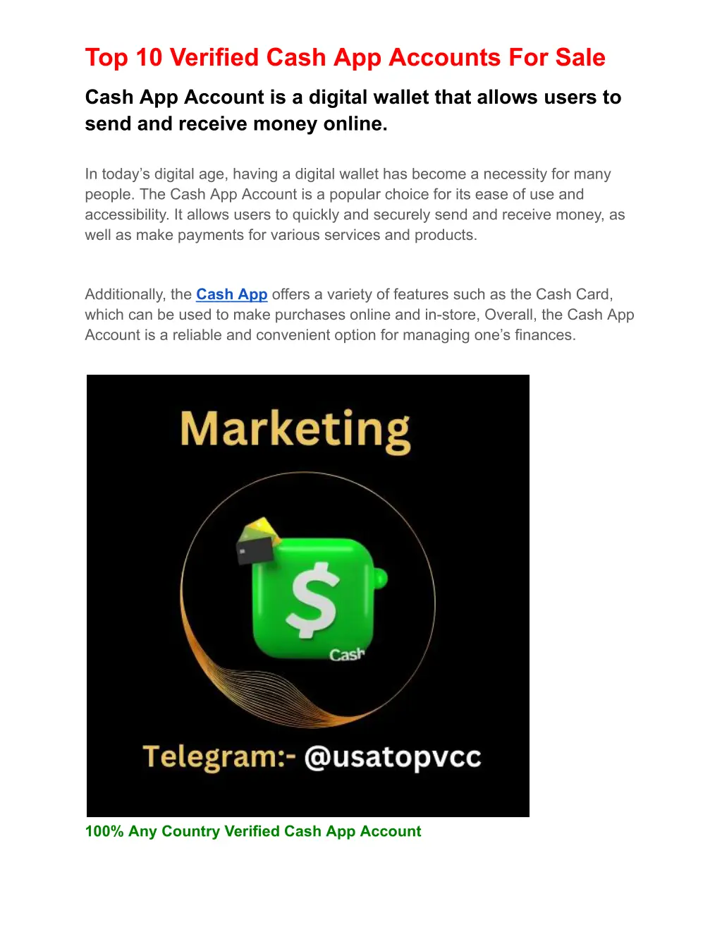 top 10 verified cash app accounts for sale 2