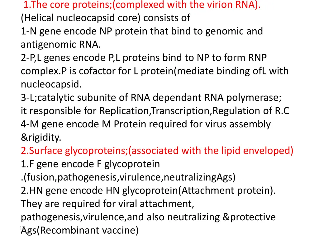 1 the core proteins complexed with the virion