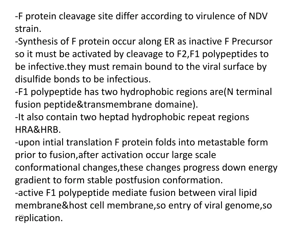 f protein cleavage site differ according