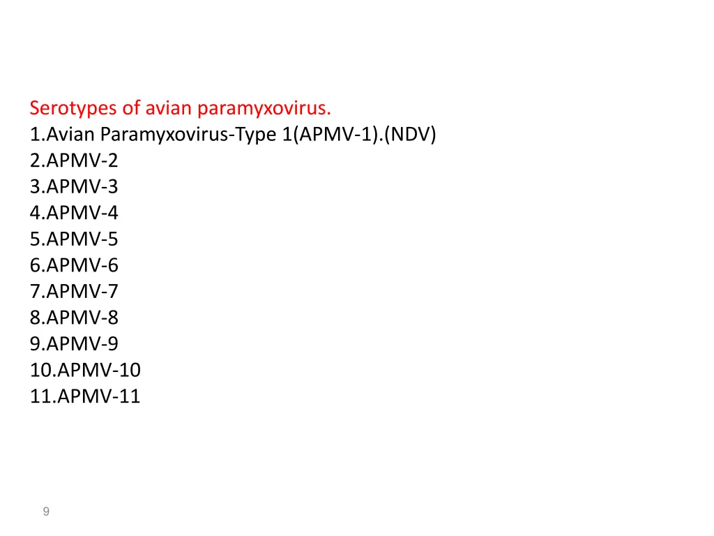 serotypes of avian paramyxovirus 1 avian