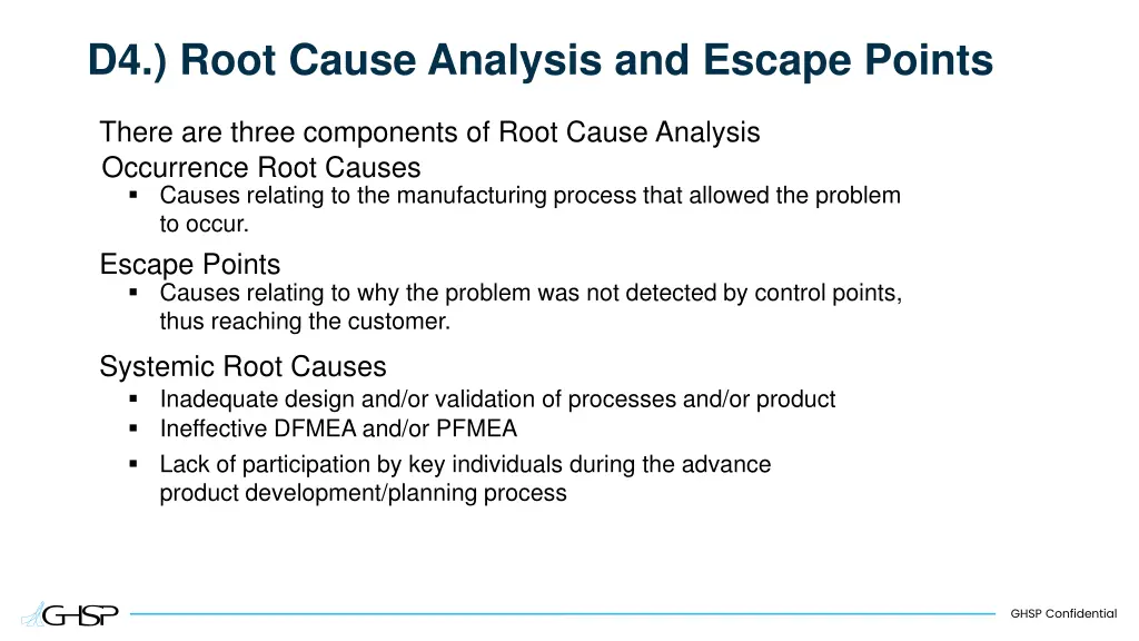 d4 root cause analysis and escape points 1