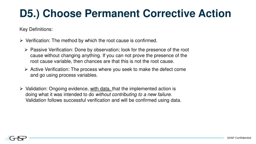 d5 choose permanent corrective action 2