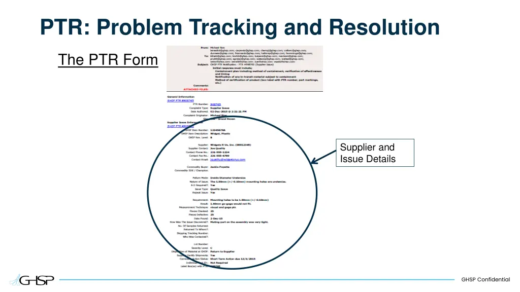 ptr problem tracking and resolution 1