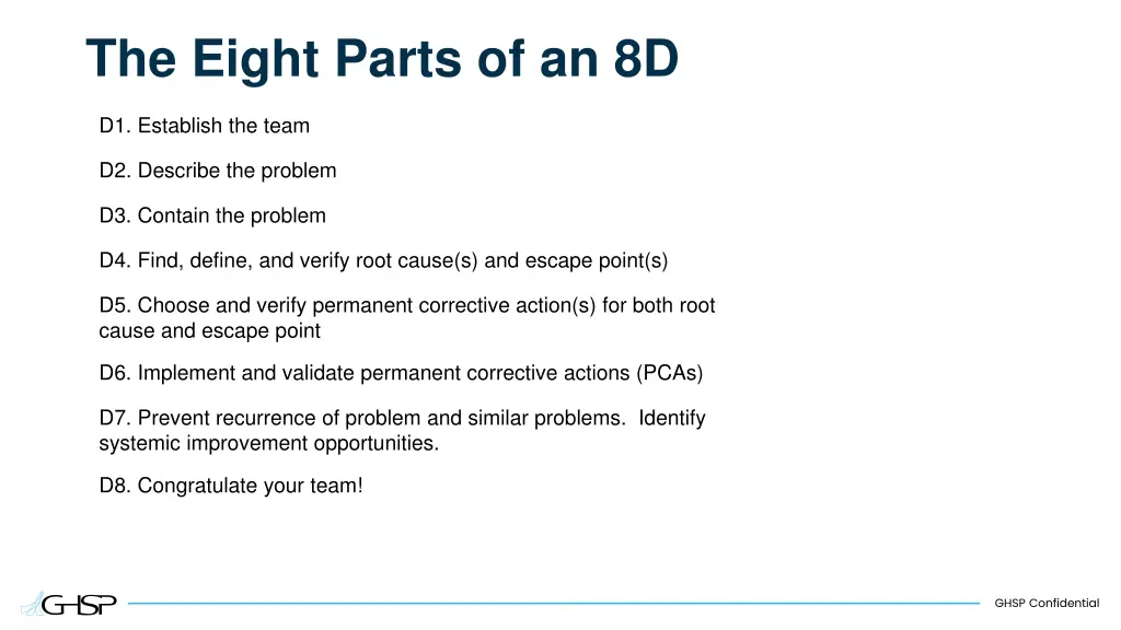 the eight parts of an 8d