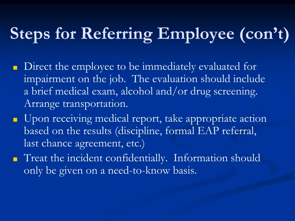 steps for referring employee con t