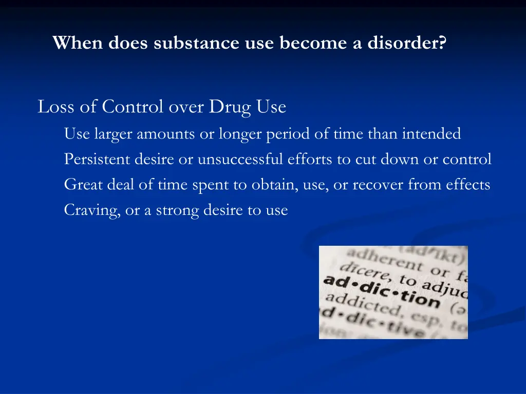 when does substance use become a disorder