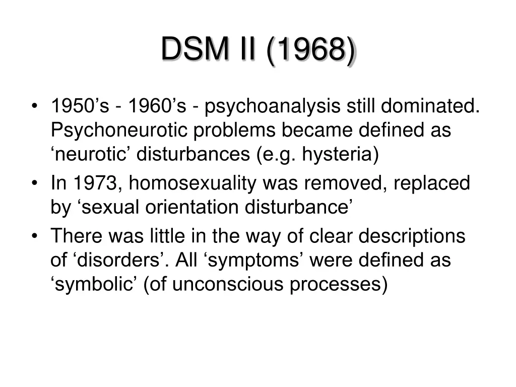 dsm ii 1968