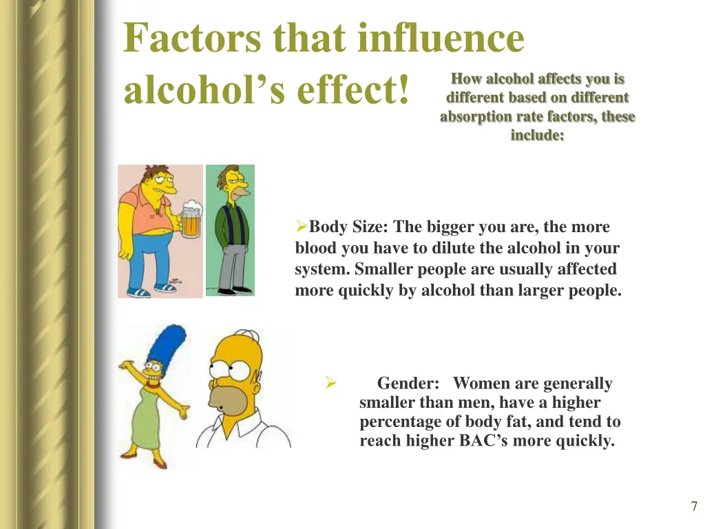 factors that influence alcohol s effect