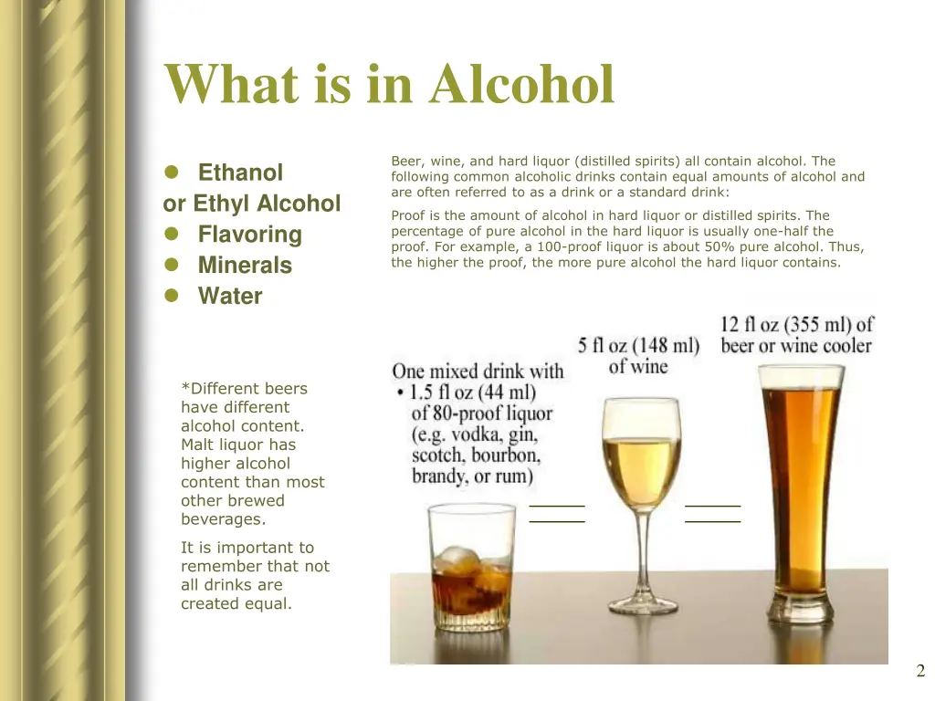 what is in alcohol