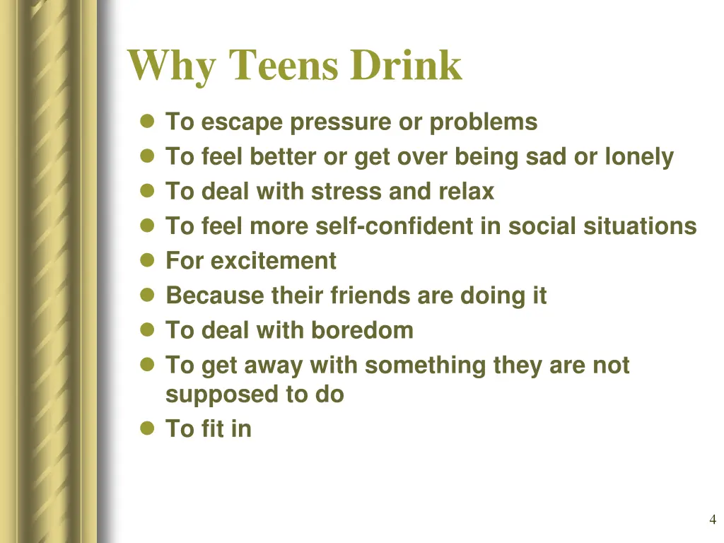 why teens drink