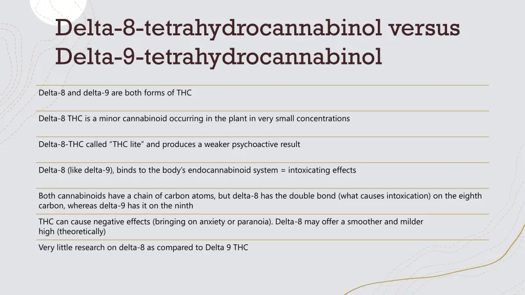 delta 8 tetrahydrocannabinol versus delta