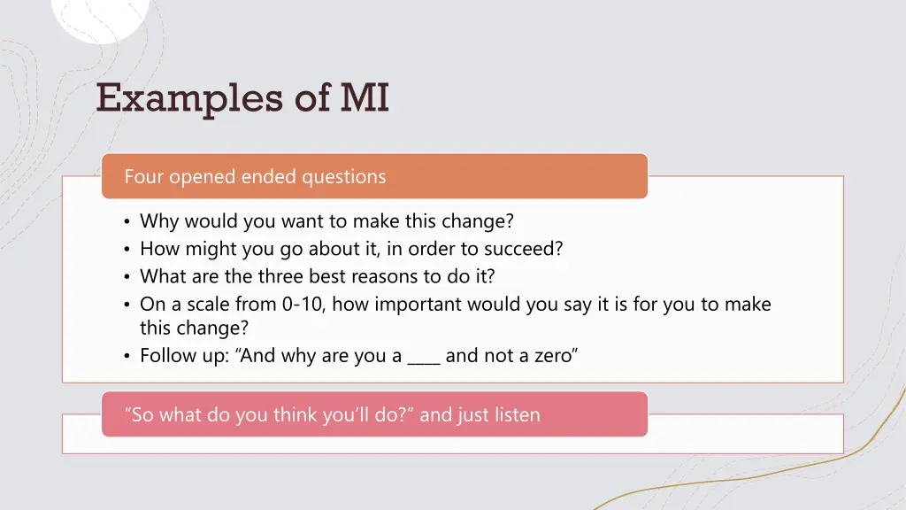 examples of mi