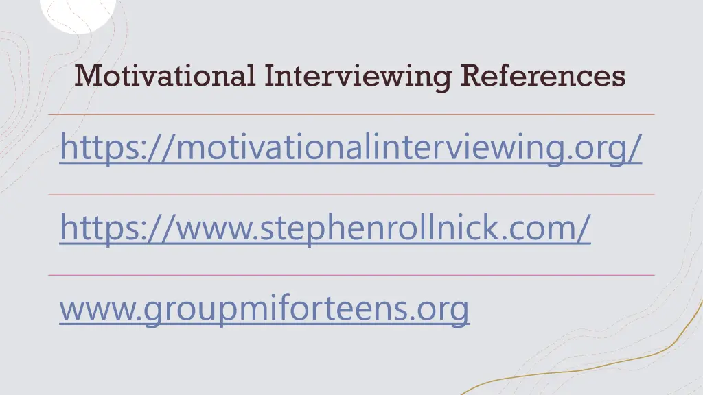 motivational interviewing references