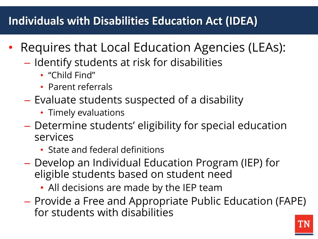 individuals with disabilities education act idea 1