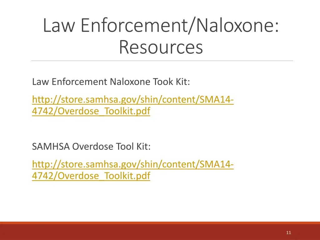 law enforcement naloxone resources