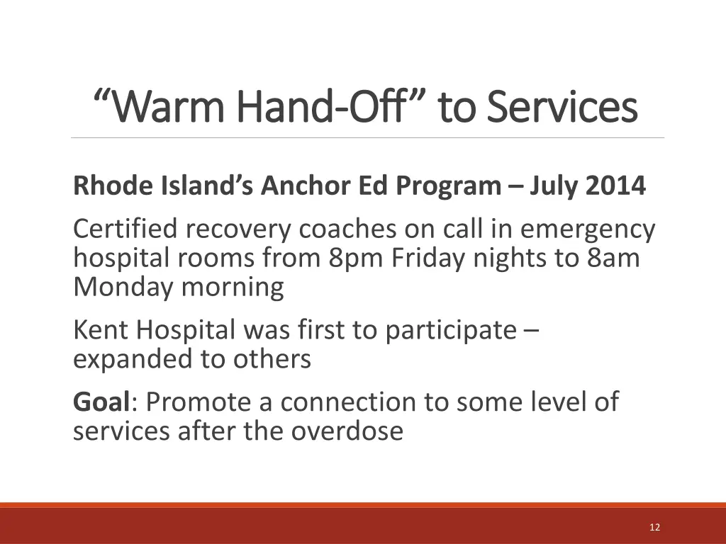 warm hand warm hand off to services