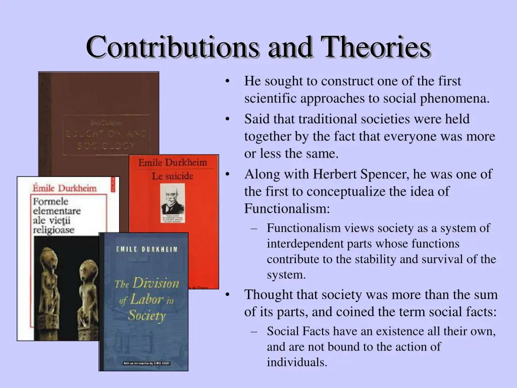 contributions and theories