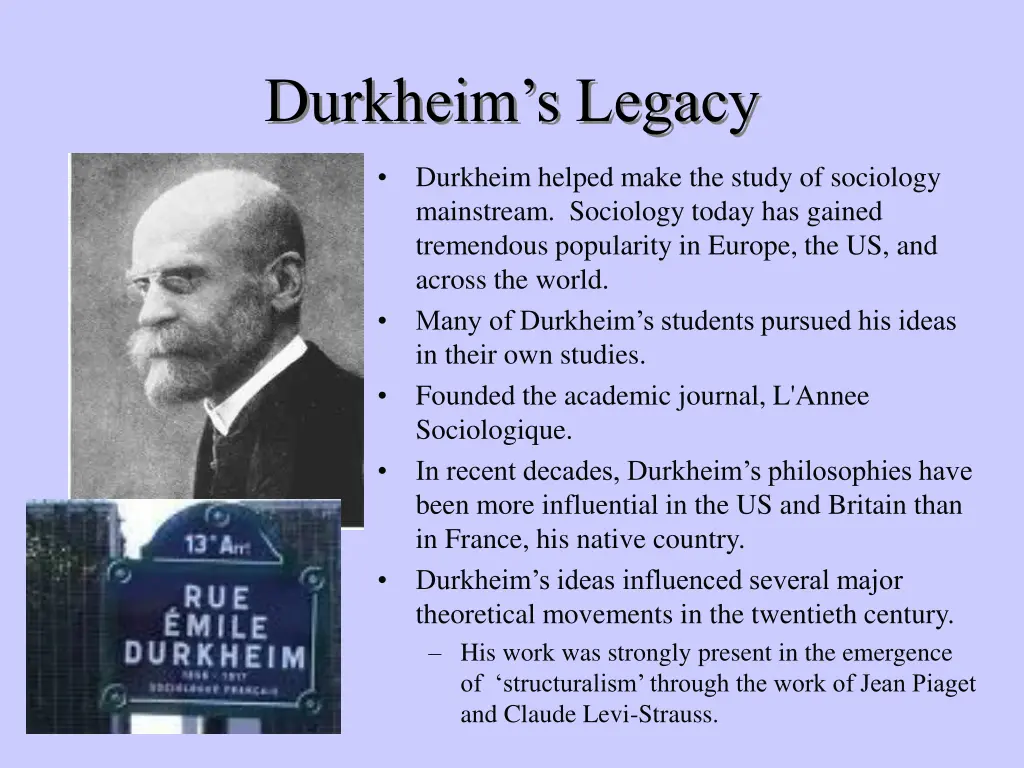 durkheim s legacy