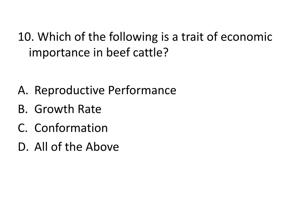 10 which of the following is a trait of economic