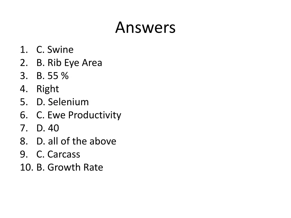 answers