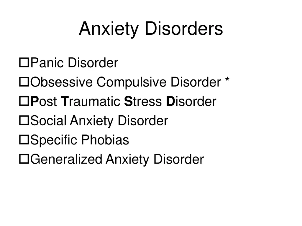 anxiety disorders 1