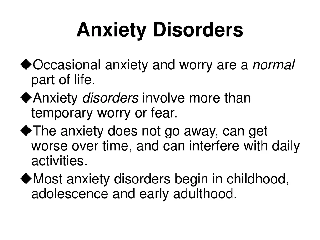 anxiety disorders