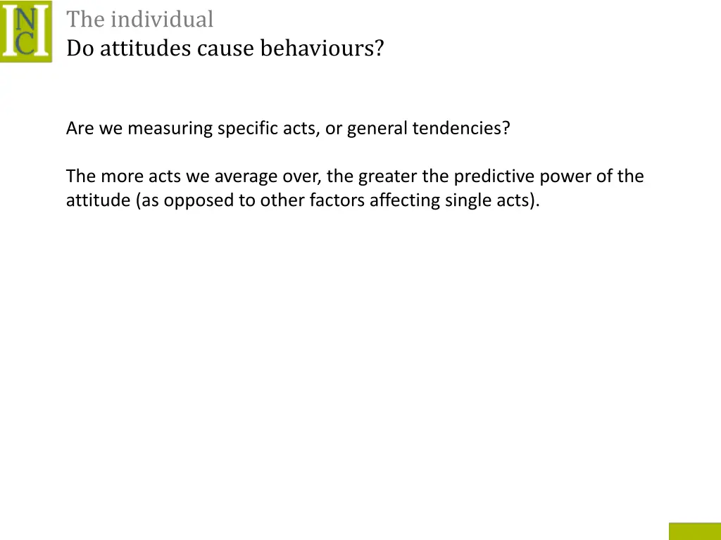 the individual do attitudes cause behaviours 2