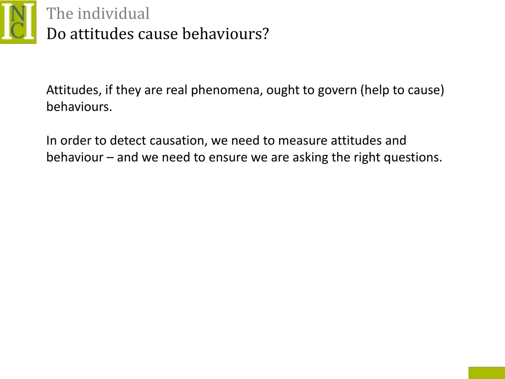 the individual do attitudes cause behaviours