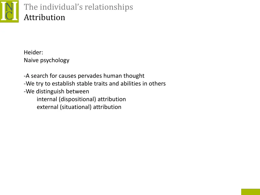 the individual s relationships attribution 1