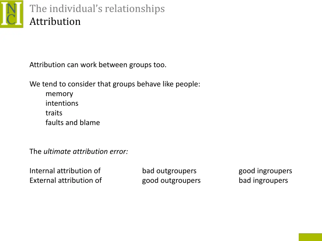 the individual s relationships attribution 11