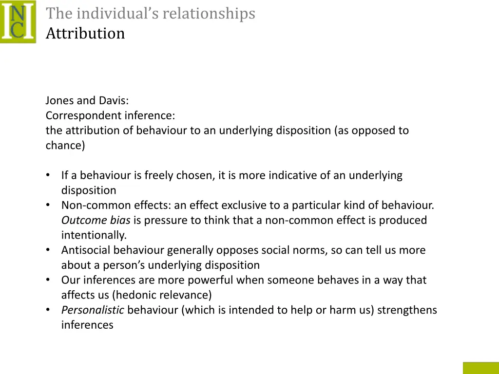 the individual s relationships attribution 2