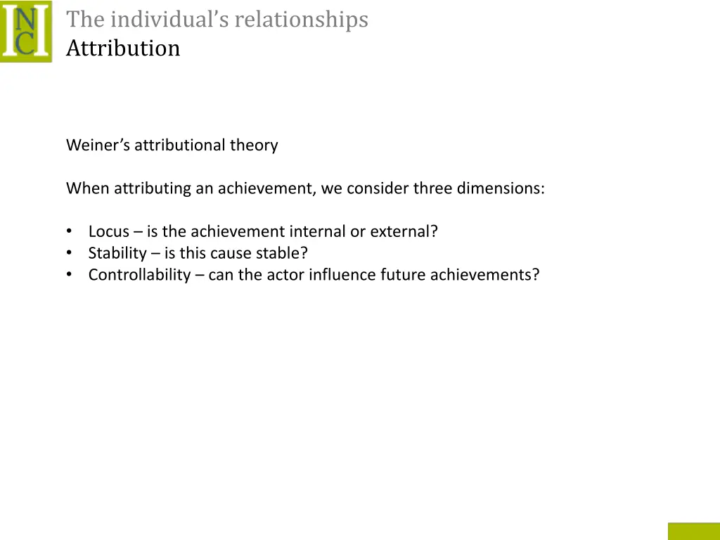 the individual s relationships attribution 7