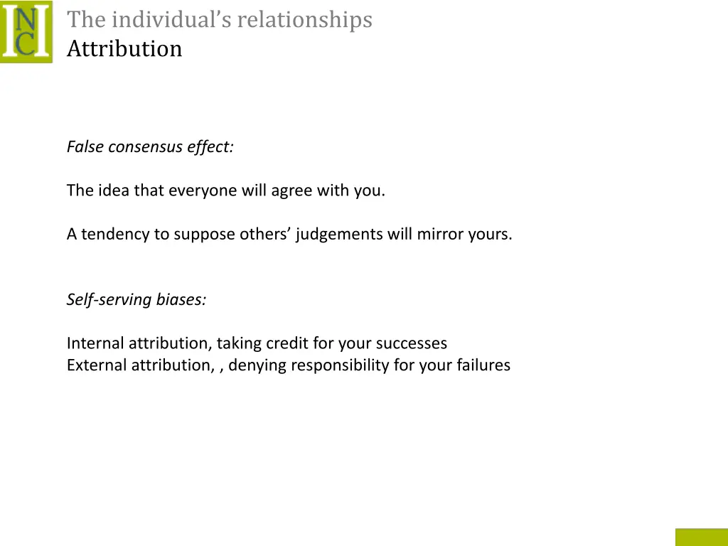 the individual s relationships attribution 9