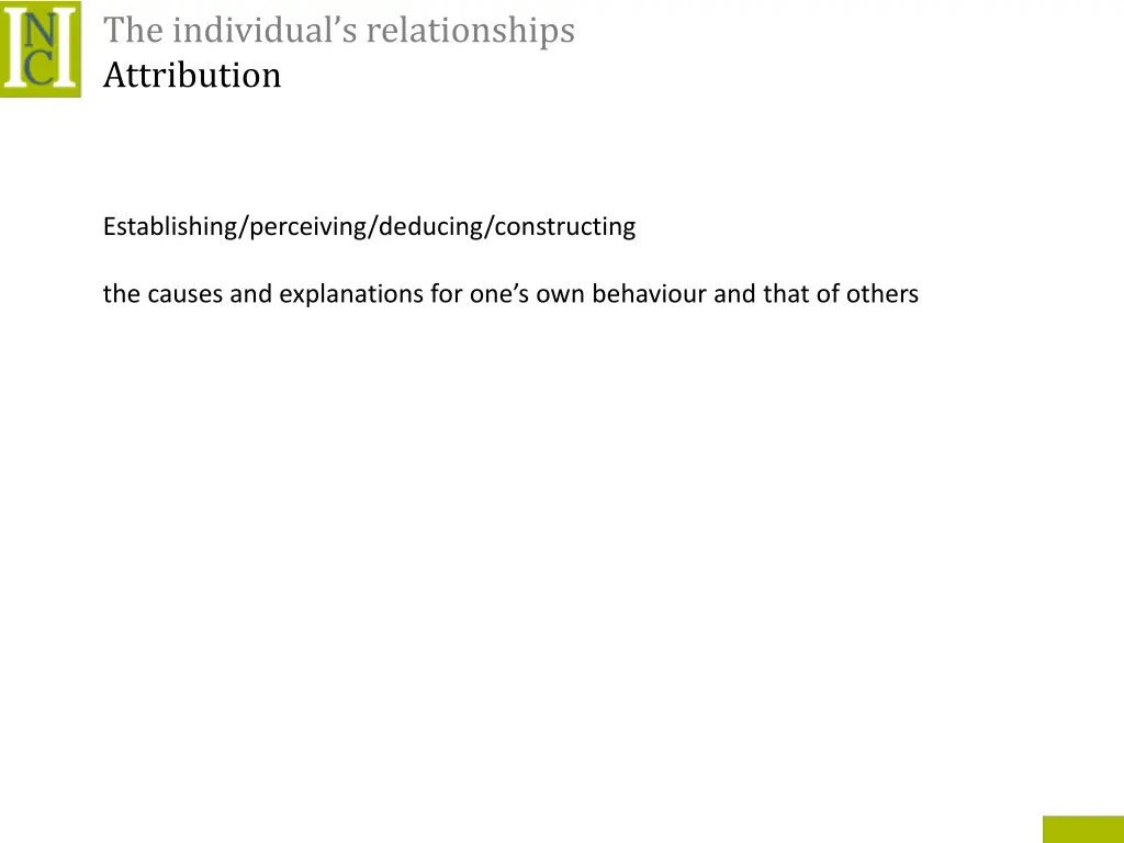 the individual s relationships attribution