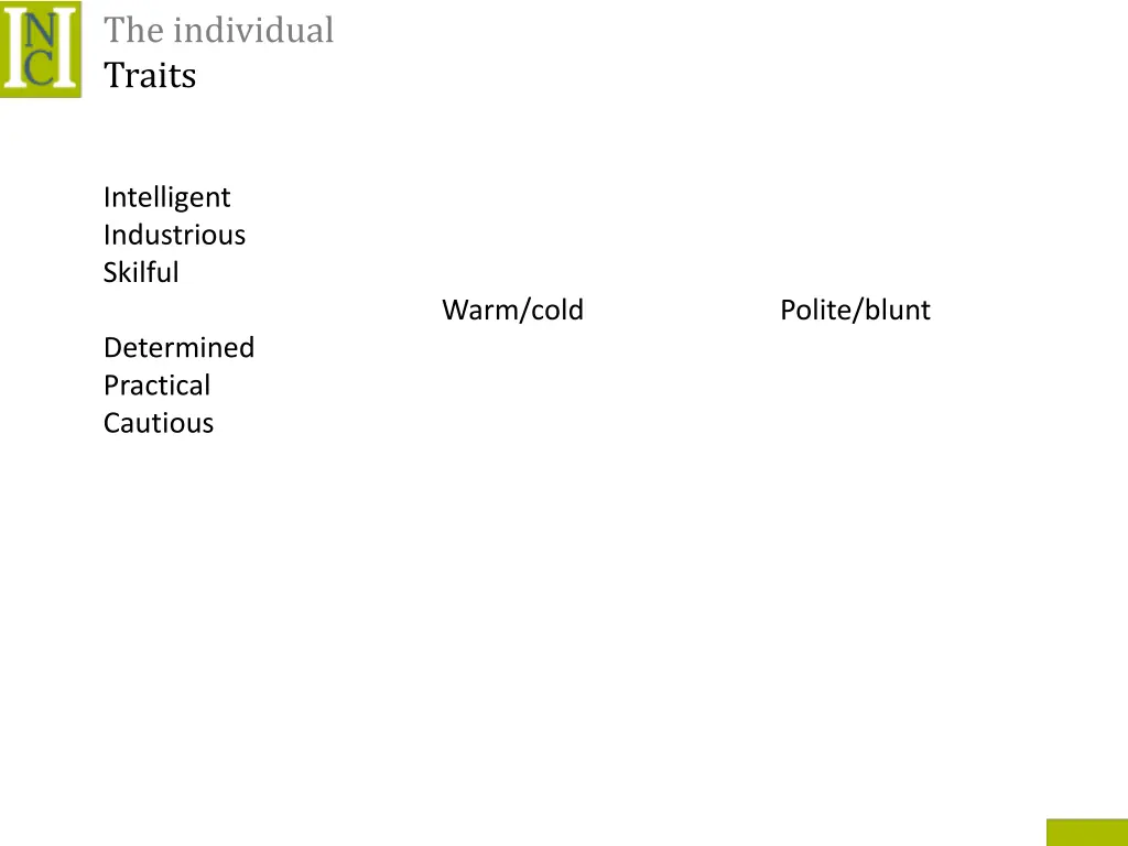 the individual traits 2