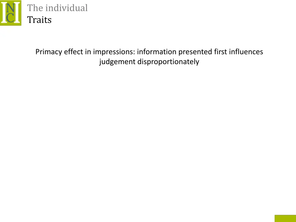 the individual traits 8