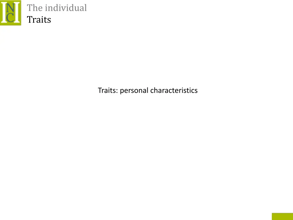 the individual traits