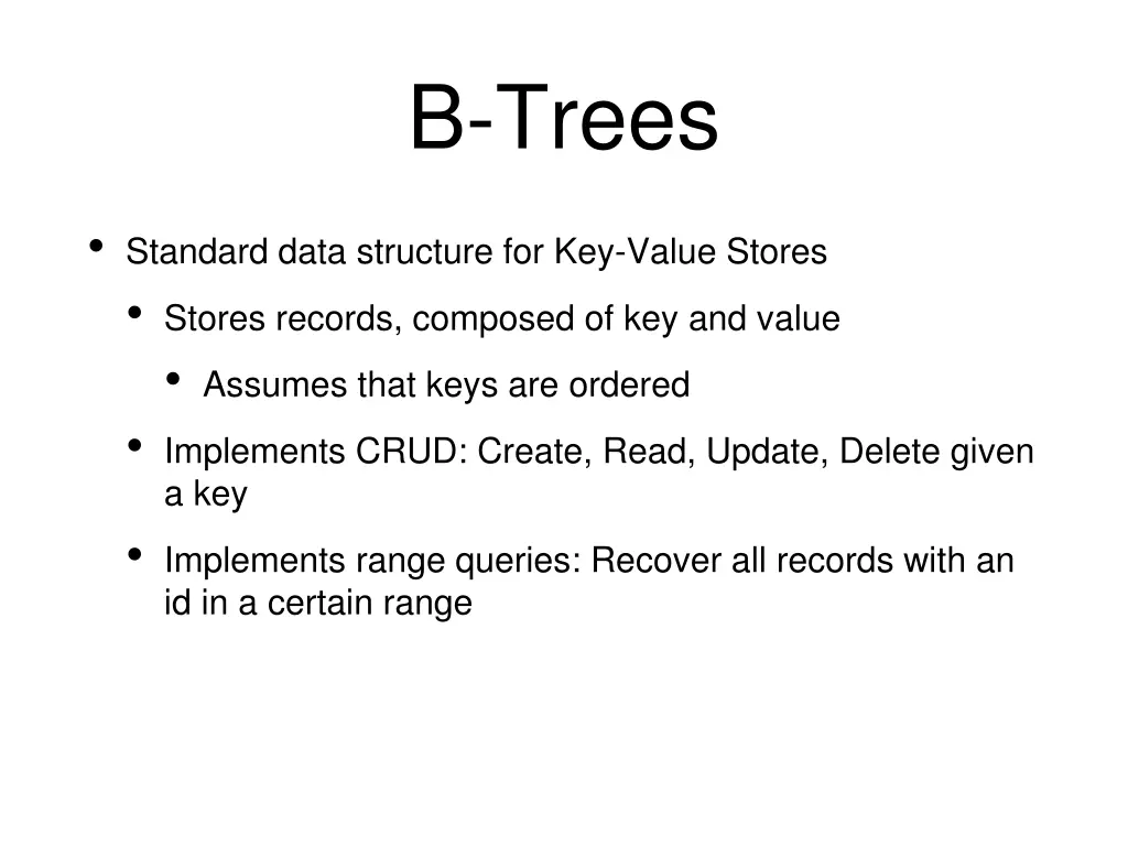 b trees